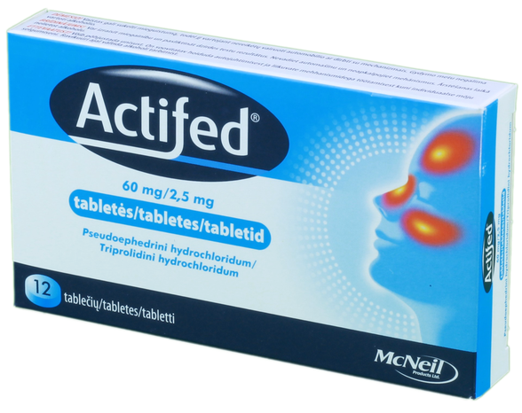 ACTIFED 60 mg/2,5 mg pills, 12 pcs.