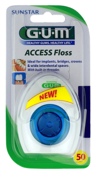 GUM Access Floss 50 posmi zobu diegs, 1 gab.