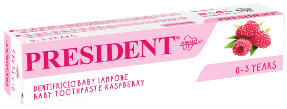 PRESIDENT Baby Raspberry zobu pasta, 30 ml
