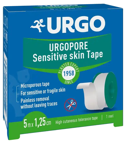 URGO  Pore 5 m x 2.5 cm adhesive plaster roll, 1 pcs.