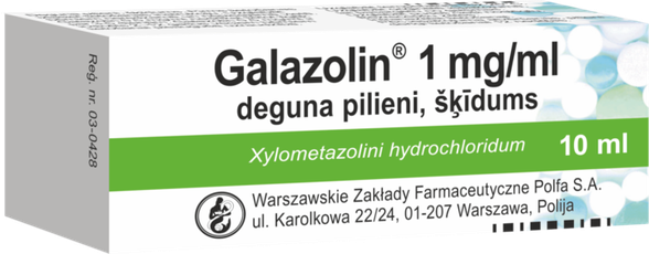 Galazolin GALAZOLIN 1 mg/ml deguna pilieni, 10 ml