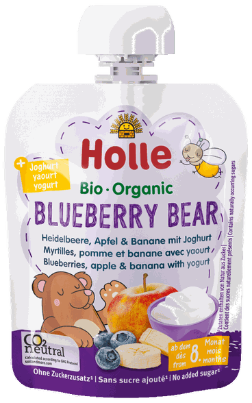HOLLE Blueberry, apple and banana puree, 85 g