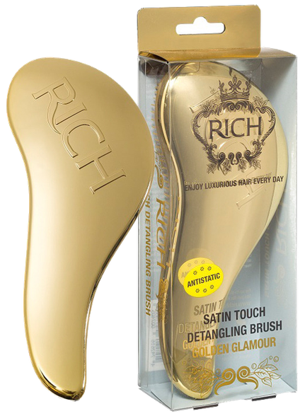 RICH Pure Luxury Satin Touch Detangling Golden Glamour hairbrush, 1 pcs.