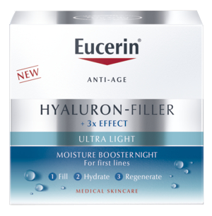 EUCERIN Hyaluron-Filler intensīvi mitrinošs nakts gēlkrēms ar trīskāršu efektu sejas krēms, 50 ml
