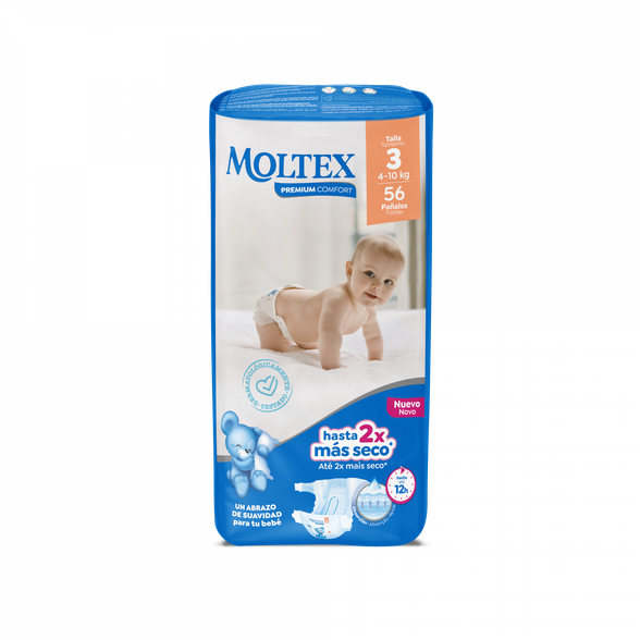 MOLTEX Premium Comfort 3 Midi (4-10 kg) diapers, 56 pcs.
