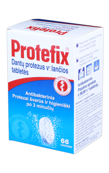 PROTEFIX   Aktiv Reiniger tabletes zobu protēžu tīrīšanai, 66 gab.