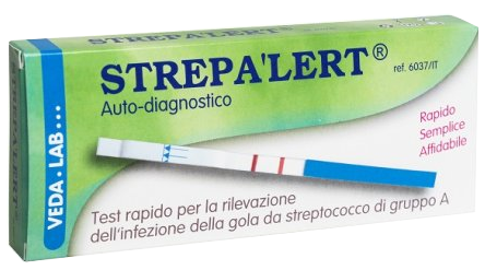 VEDA LAB Strepa’lert  А группы В-гемолитического стрептококка, Для самостоятельное диагностирования тест-полоски, 1 шт.