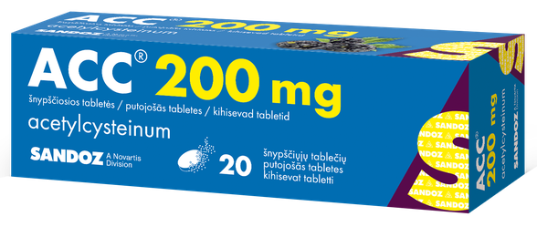 ACC 200 mg putojošās tabletes, 20 gab.
