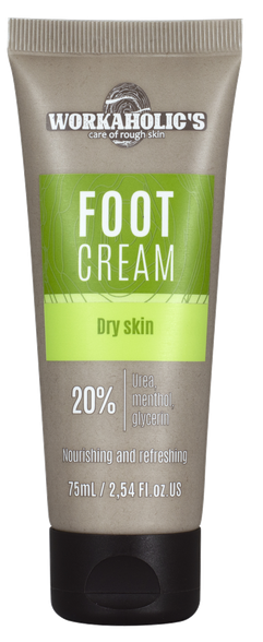 WORKAHOLICS With Urea 20% And Menthol foot cream, 75 ml