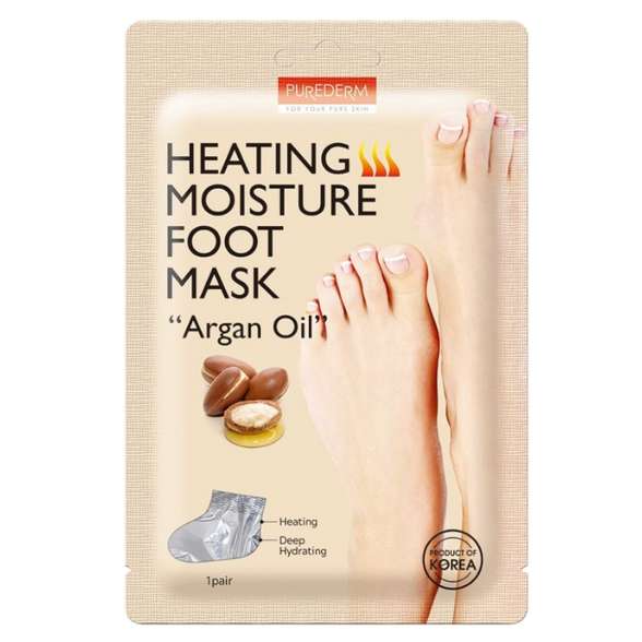 PUREDERM Heating Moisture Argan Oil маска для ног, 1 шт.