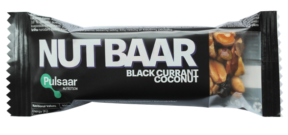 PULSAAR NUTRITION Nuts, Blackcurrant, Chocolate & Coconut bar, 40 g