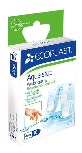 ECOPLAST Aqua Stop Mini 7.2 cm x 1.9 cm bandage, 8 pcs.