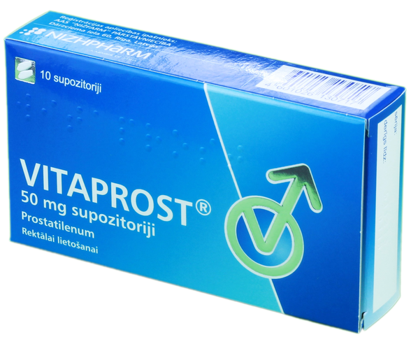 VITAPROST 50 mg supozitoriji, 10 gab.