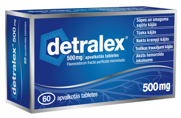 DETRALEX 500 mg tabletes, 60 gab.
