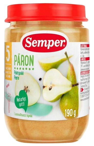 SEMPER with pear over 5 mon. puree, 190 g