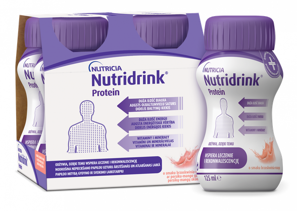 NUTRICIA Nutridrink Protein with peach and mango flavor 125 ml, 4 pcs.