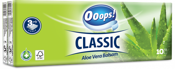 OOOPS! Classic Sensitive 10x10 cm facial tissue, 10 pcs.