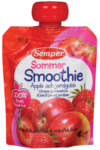 SEMPER apples and strawberries from 6 months smoothie, 90 g