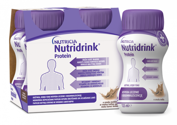 NUTRICIA Nutridrink Protein ar mokas kafijas garšu 125 ml, 4 gab.