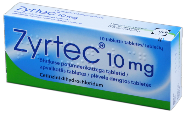 ZYRTEC 10 мг таблетки, 10 шт.