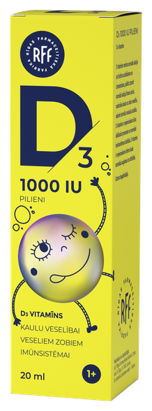 RFF D3 1000 IU pilieni, 20 ml
