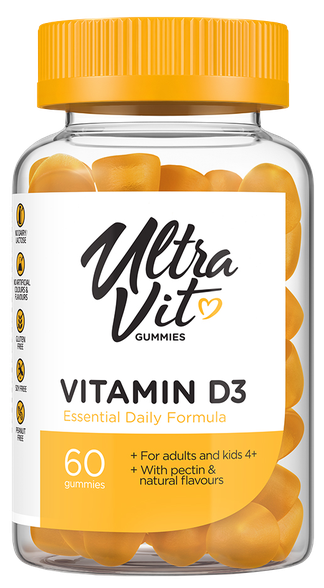 ULTRAVIT   Gummies Vitamin D3 košļājamās tabletes, 60 gab.