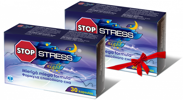 STOP STRESS Night (1 + 1) kapsulas, 30 gab.