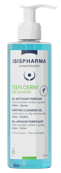 ISISPHARMA Teen Derm Gel Sensitive Skin attīrošs līdzeklis, 250 ml