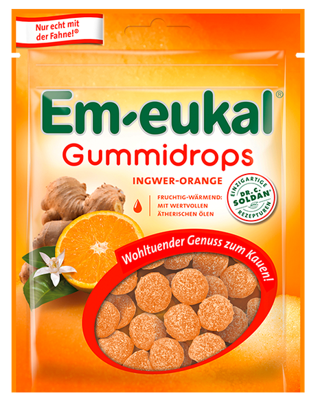 EM-EUKAL Ginger-Orange želejas konfektes, 90 g