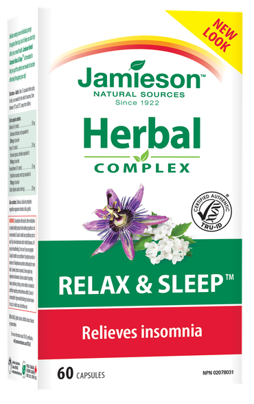 JAMIESON Relax & Sleep Herbal kapsulas, 60 gab.