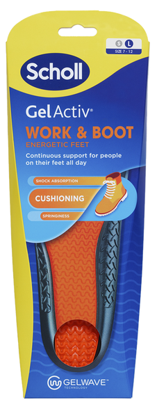 SCHOLL GelActiv Work&Boot (40-46,5 size) insoles, 1 pair