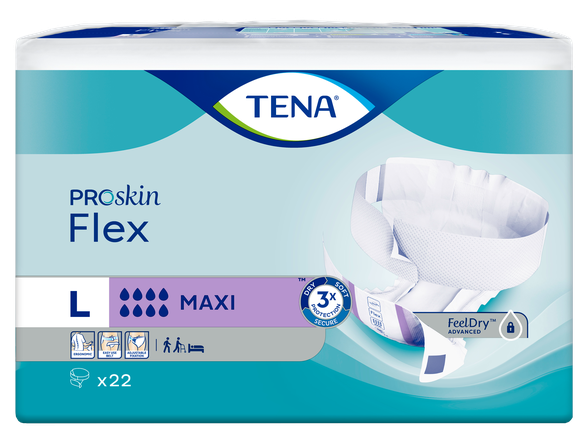 TENA Flex Maxi L diapers, 22 pcs.