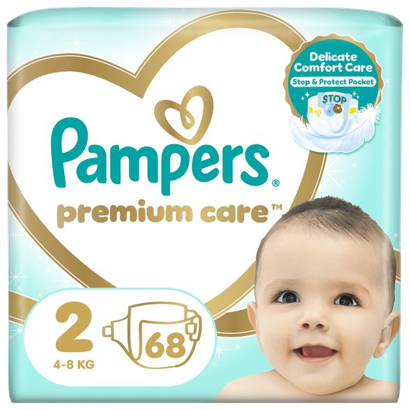 PAMPERS Premium Care 2 (4-8 kg) autiņbiksītes, 68 gab.