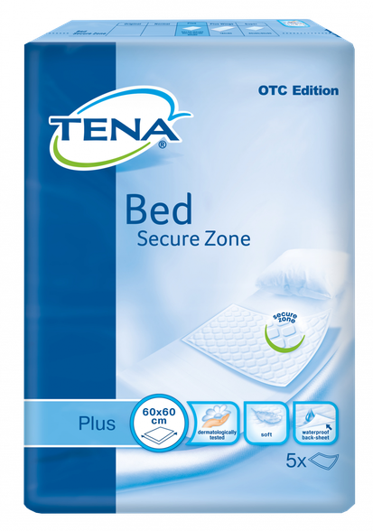 TENA Bed Secure Zone Plus 60 x 60 cm absorbent bed pad, 5 pcs.