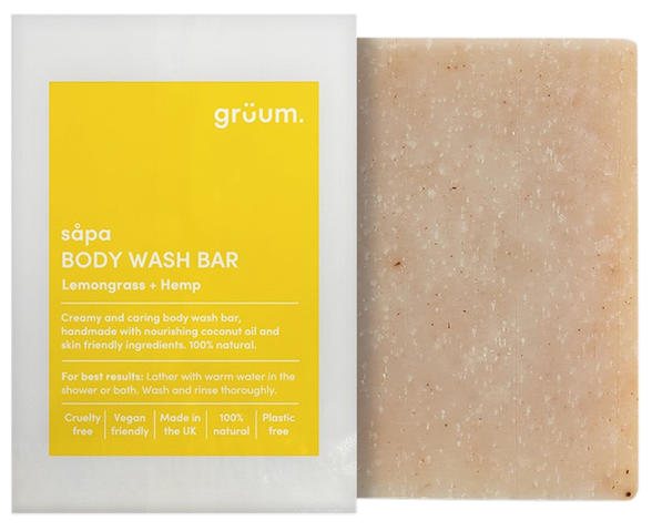 GRUUM Sapa Zero Plastic - Lemongrass & Hemp soap, 95 g