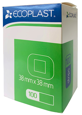 ECOPLAST 38mmx38mm without paper packaging bandage, 100 pcs.