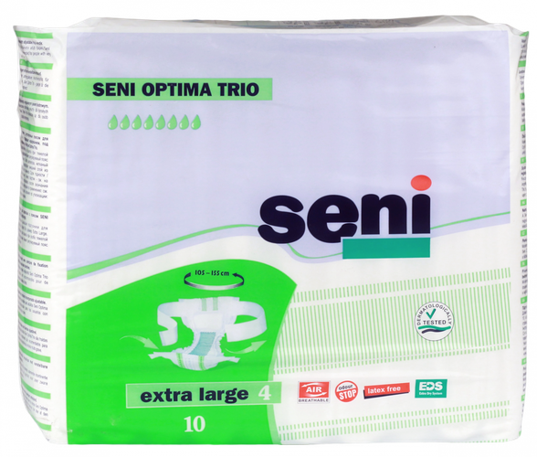 SENI Optima Trio XL (105-155 cm) diapers, 10 pcs.