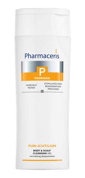 PHARMACERIS P Psoriasis Puri-Ichtilium for Body and Scalp attīroša želeja, 250 ml