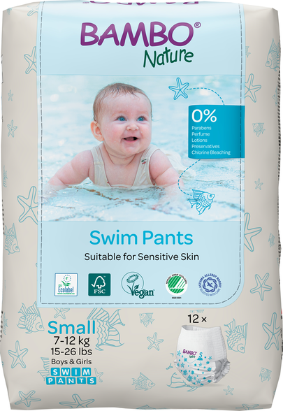 Nature Swim Pants, S, 7-12 kg nappy pants, 12 pcs.