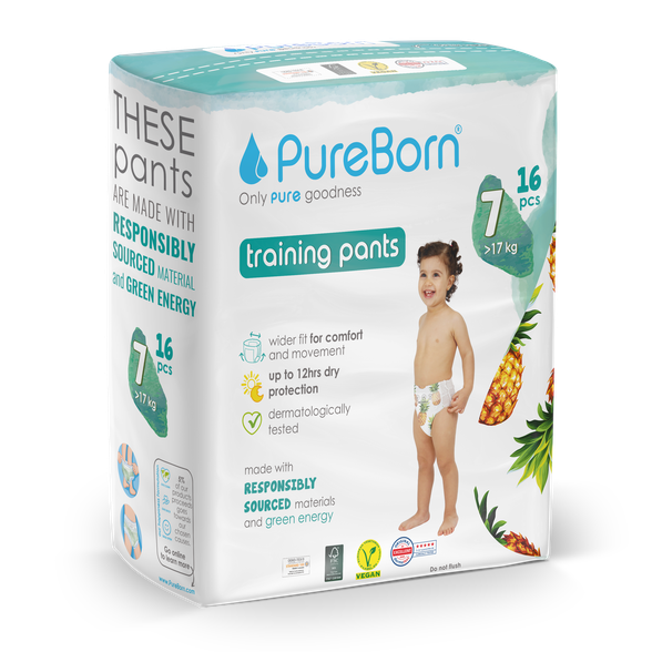 PUREBORN Pull Ups Single Pack S7 (>17 kg) nappy pants, 16 pcs.