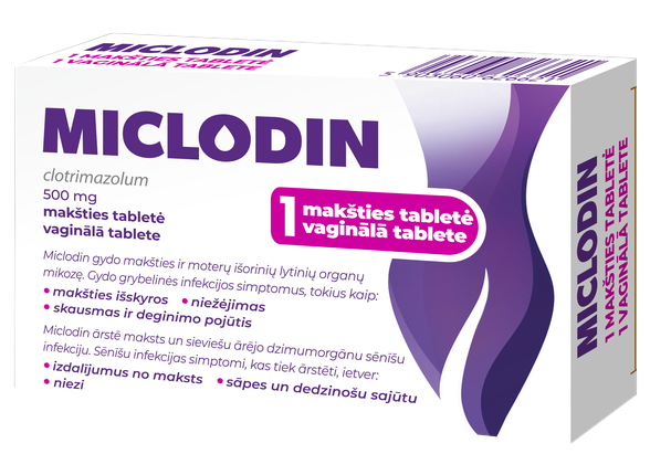 MICLODIN 500mg vaginālā kapsula, 1 gab.