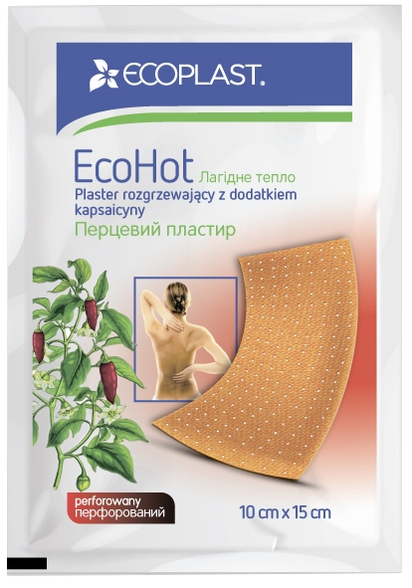 ECOPLAST Ecohot Warming Pepper 10x15cm bandage, 1 pcs.