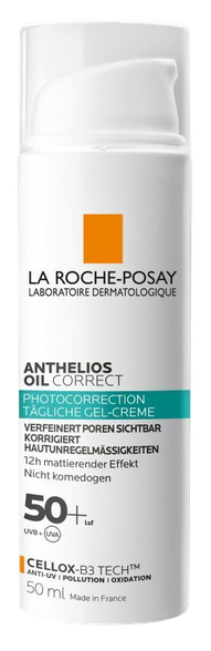 LA ROCHE-POSAY Anthelios Oil Correct SPF 50+ saules aizsarglīdzeklis, 50 ml