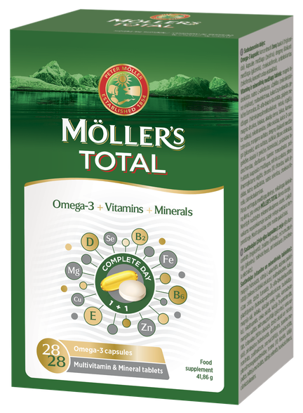 P.Moller Total Omega - 3 tabletes + kapsulas, 56 gab.