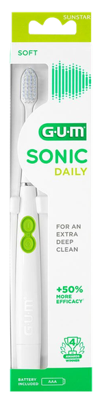 GUM Sonic Daily Power Soft (белая) электрическая зубная щетка, 1 шт.