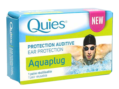 QUIES Aquaplug 1 atkārtoti lietojami ausu aizbāžņi, 2 gab.