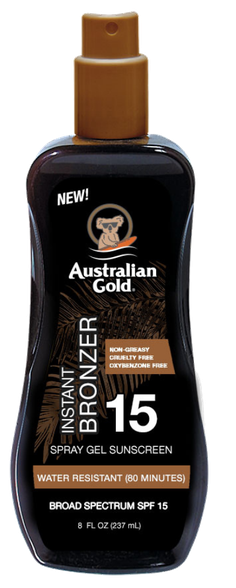 AUSTRALIAN GOLD With Bronzer SPF 15 Gel  spray, 237 ml