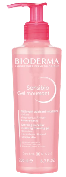 BIODERMA Sensibio Gel moussant attīrošs līdzeklis, 200 ml