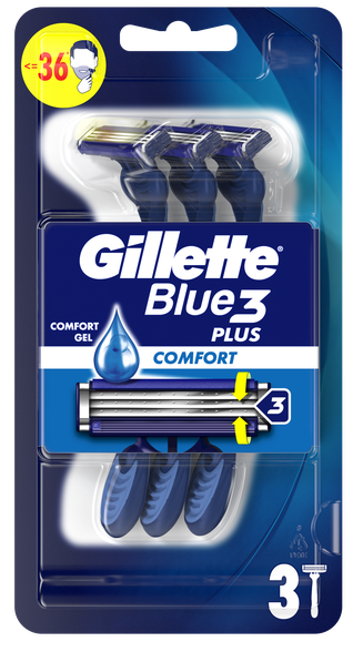 GILLETTE Blue3 Plus vienreizlietojamie skuvekļi, 3 gab.