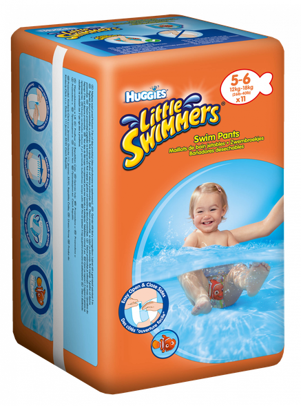 HUGGIES Swimmers  12-18 kg, size 5-6 diapers, 11 pcs.